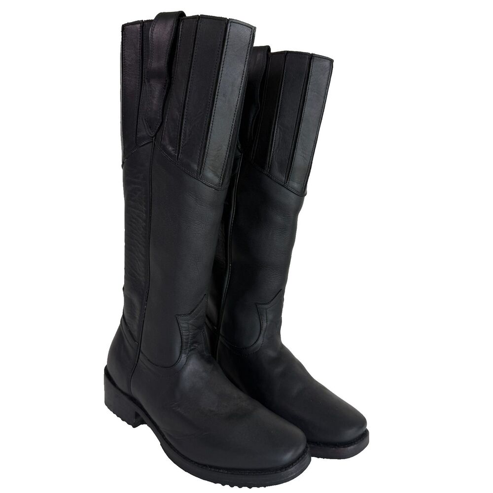 Bed Stu Oak Tree Farms Preacher Black Pull on Boots Bovine Leather Men Size 8.5